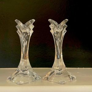 Mikasa Lead Crystal Taper Candleholders 1 pair.